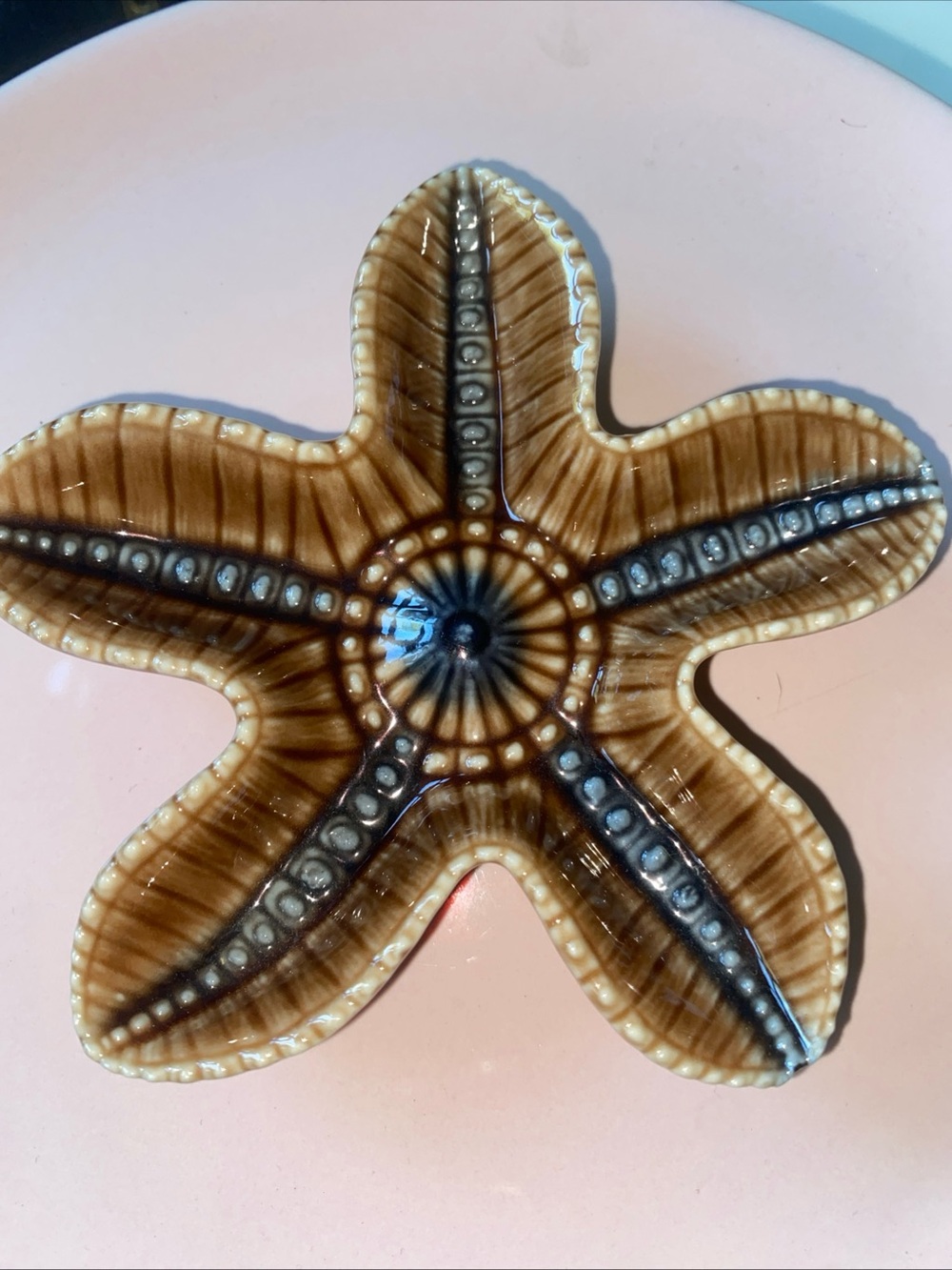 Vintage Wade Handmade Brown Ceramic Starfish Dish - Home Art